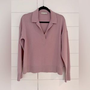 Everlane 100% Cashmere Polo Sweater in Lilac